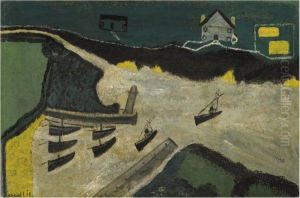 Fishing Boats Entering A Harbour by Alfred Wallis