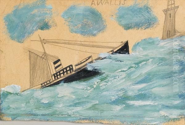 Full Rigged Ship And Light-house - view 1
