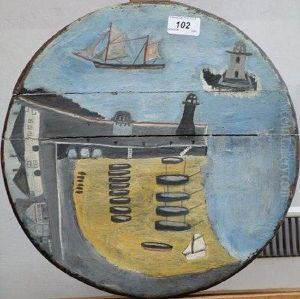 Lid Of A Salting Bussa. by Alfred Wallis