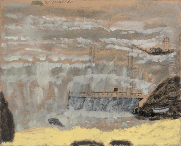 Sinking Ship And Lifeboat - view 1