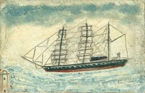 Sailing Ship Andlighthouse by Alfred Wallis