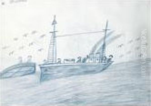 Trawler And Sea Birds - view 1