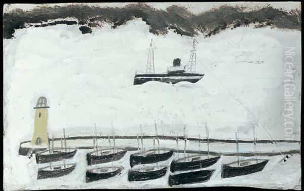 Fishing Boat And Nine Small Boats In A Harbour - view 1
