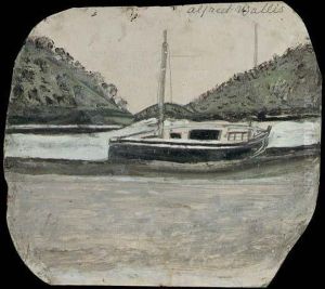 Sailing Boat Between Headlands by Alfred Wallis