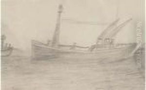 Fishing Boats (recto); And Fishing Boat (verso) by Alfred Wallis