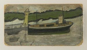 Tug And Lighthouse by Alfred Wallis