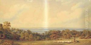 A view near Ryde, Isle of Wight, looking towards Spithead, Portsmouth by William Turner