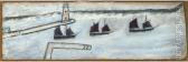 Three Sailing Boats And Lighthouse - view 1