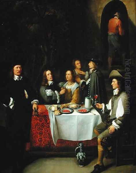 An Elegant Company at a Table on a Terrace, 1660s - view 1