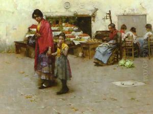 A Day at the Market by Albert Chevallier Tayler