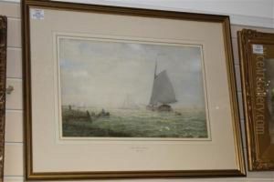 Sail Barges Off The Coast