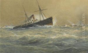 Untitled (ship At Sea) by George Stanfield Walters