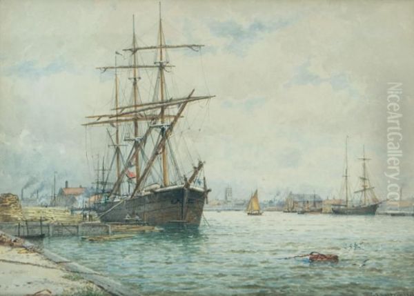 Norwegian Timber Ship Docks-yarmouth. - view 1