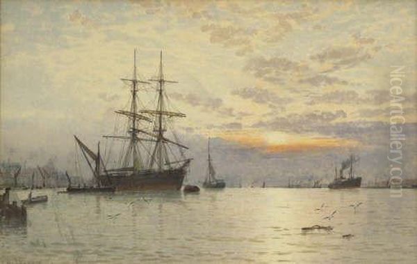 Shipping At Anchor In The Pool Of London - view 1