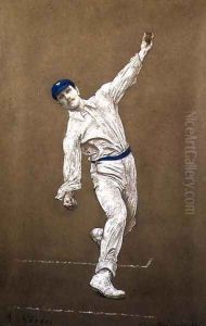 Wilfred Rhodes 1877-1973, 1905 by Albert Chevallier Tayler