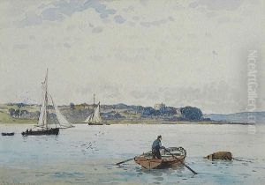 A Fisherman On The River Stour Off The Shotley Peninsula A Fisherman On The River Stour Off The Shotley Peninsula
