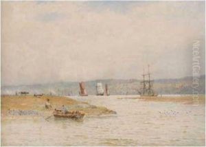 A Busy River by George Stanfield Walters