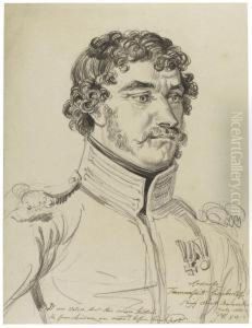 Portrait Of Cossack Tamorfait Carnborlof by James Ward