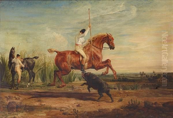 Sir Charles Blunt Hunting The Boar - view 1