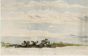 Landscape And Sky Study by James Ward