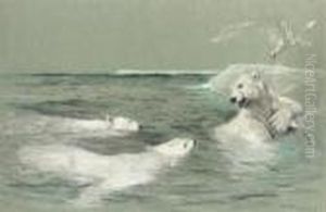 A Polar Bear Defending His Catch by Arthur Wardle