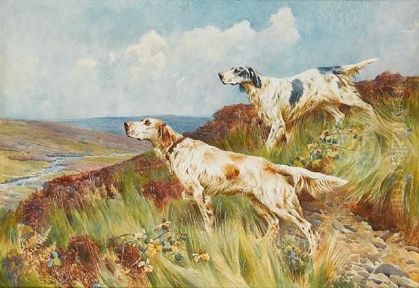 English Setters On A Moor - view 1