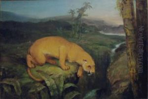 Wardle, 'a Lioness By A Stream' by Arthur Wardle