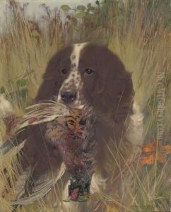 A Spaniel With A Pheasant A Spaniel With A Pheasant