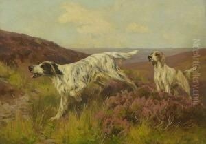 Zwei Jagdhunde In
Heidelandschaft. by Arthur Wardle