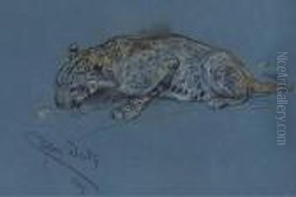 A Leopard With His Kill - view 1