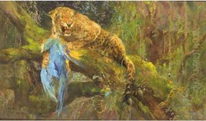 Leopard With Prey by Arthur Wardle