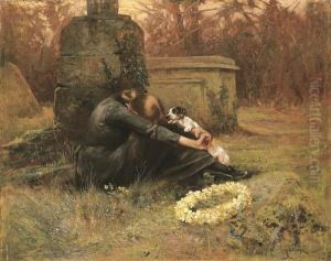 A Comforting Friend In Her Moment Of Grief by Arthur Wardle
