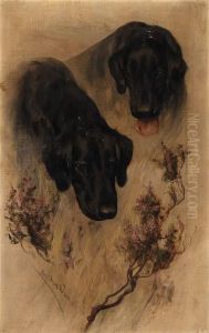 Two Labradors by Arthur Wardle