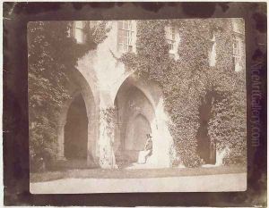 Reverend Calvert Jones seated in the Cloisters, Laycock Abbey, c.1847 by William Henry Fox Talbot