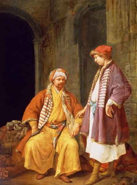 Two Merchants Conversing - view 1