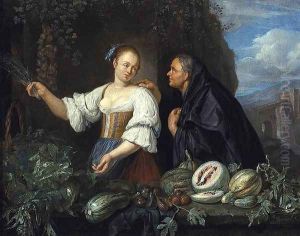 A Vegetable Seller 1670s by Jacob Toorenvliet