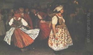 Folk Dancing by Wlodzimierz Tetmajer