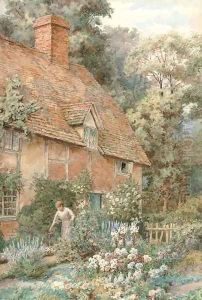 Tending to a cottage garden
