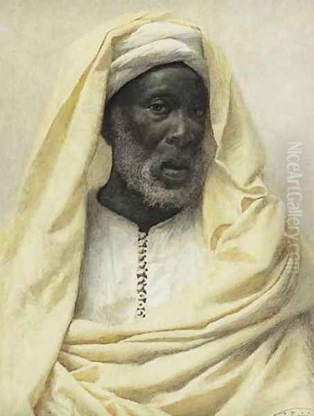 African Man Dressed in Yellow (Africain vêtu d'une draperie jaune pale) - view 1