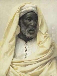 African Man Dressed in Yellow (Africain vêtu d'une draperie jaune pale) by Jose Tapiro Y Baro