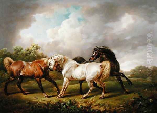 Three Horses in a Stormy Landscape - view 1