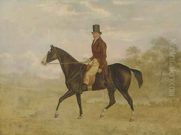 A Gentleman on a Bay Hunter in an Extensive Landscape, unfinished - view 1