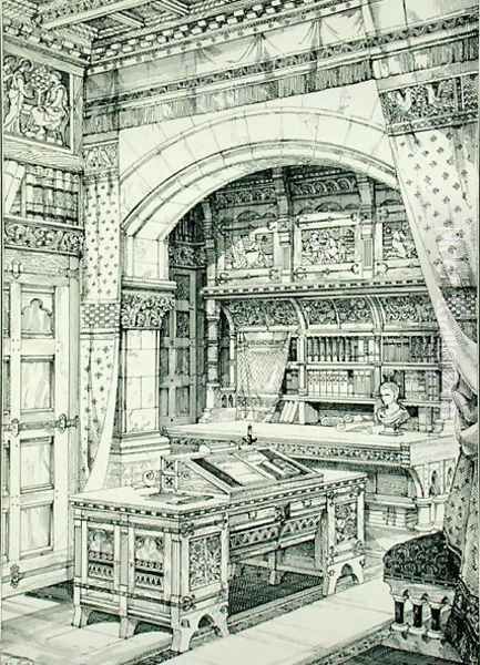 Study, from Examples of Ancient and Modern Furniture, by Bruce Talbert, 187 - view 1