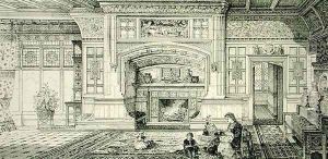 Dining Room Fireplace, from Examples of Ancient and Modern Furniture, 1876 by Bruce James Talbert