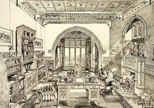 Interior View of a Library, 1876 by Bruce James Talbert