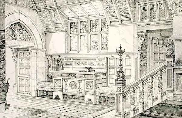 Hall, from Examples of Ancient and Modern Furniture, by Bruce Talbert, 1876 - view 1