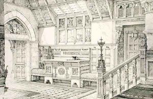 Hall, from Examples of Ancient and Modern Furniture, by Bruce Talbert, 1876 Hall, from Examples of Ancient and Modern Furniture, by Bruce Talbert, 1876