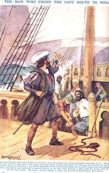 Vasco de Gama- The Man who found the Cape Route to India, illustration from Newnes Pictorial Book of Knowledge - view 1
