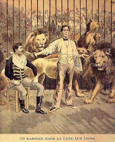 A Barber in the Lions Cage, 1894 - view 1