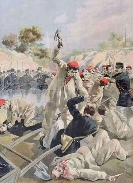 A Revolt of French Anarchists in Guyana, illustration from Le Petit Journal, 16th December 1894 - view 1